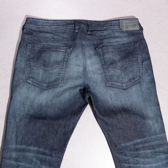 Diesel Zathan Stretch Regular Boot Cut Denim Blue Jeans Mens Size 37x32 USA Made - Picture 7 of 9